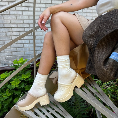 sabots à talons IRENE - beige