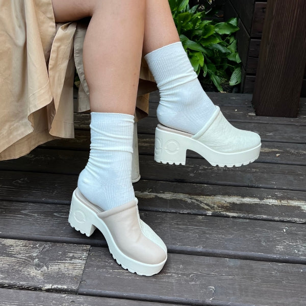 sabots à talons IRENE - beige