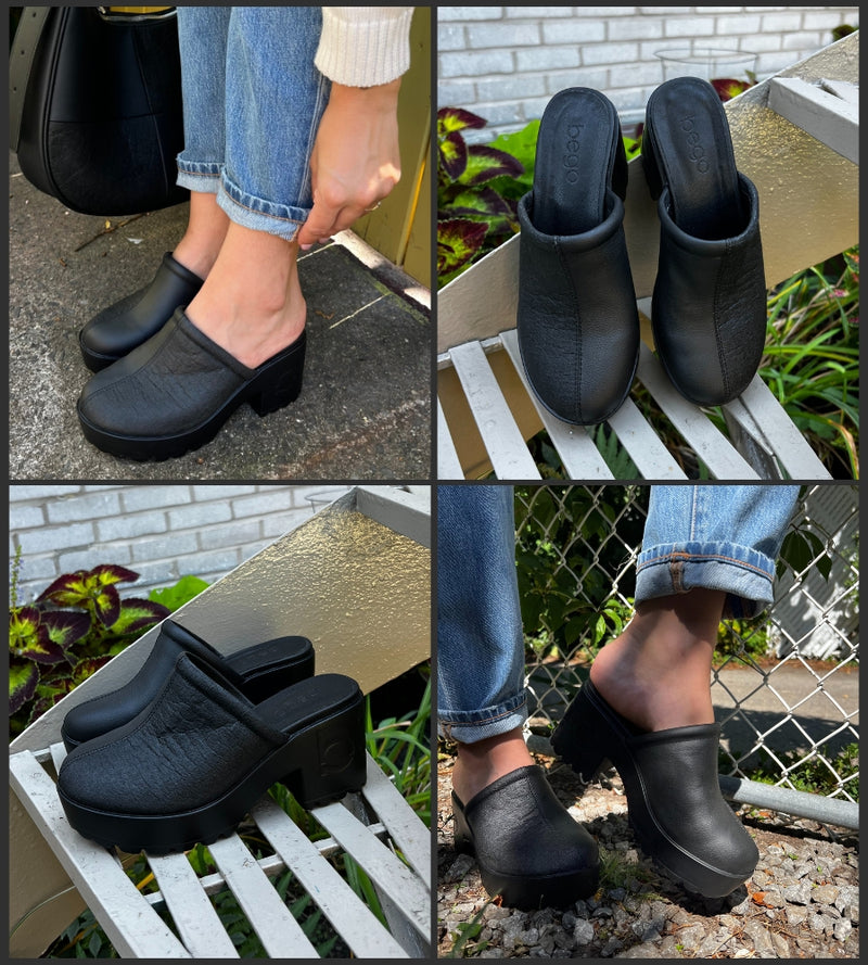 sabots à talons IRENE - noir