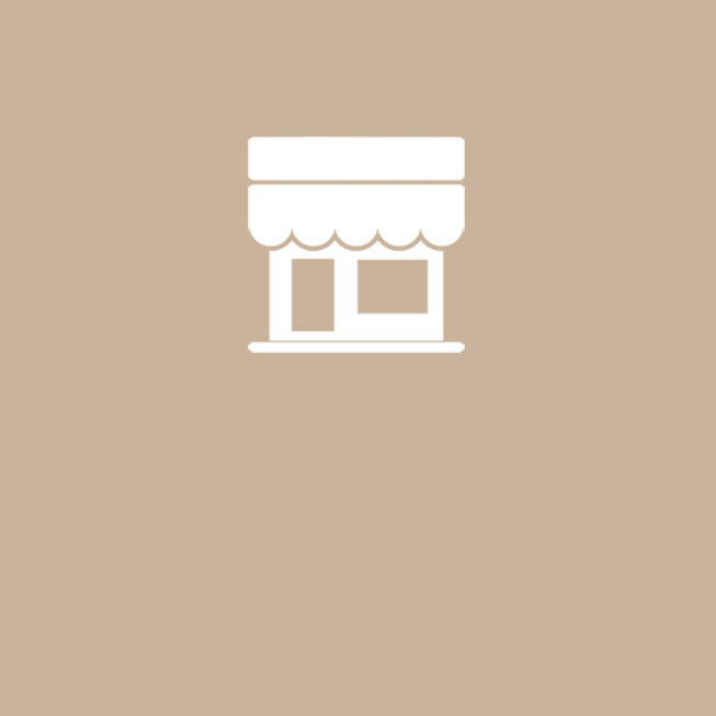 pictogramme boutique sur fond beige