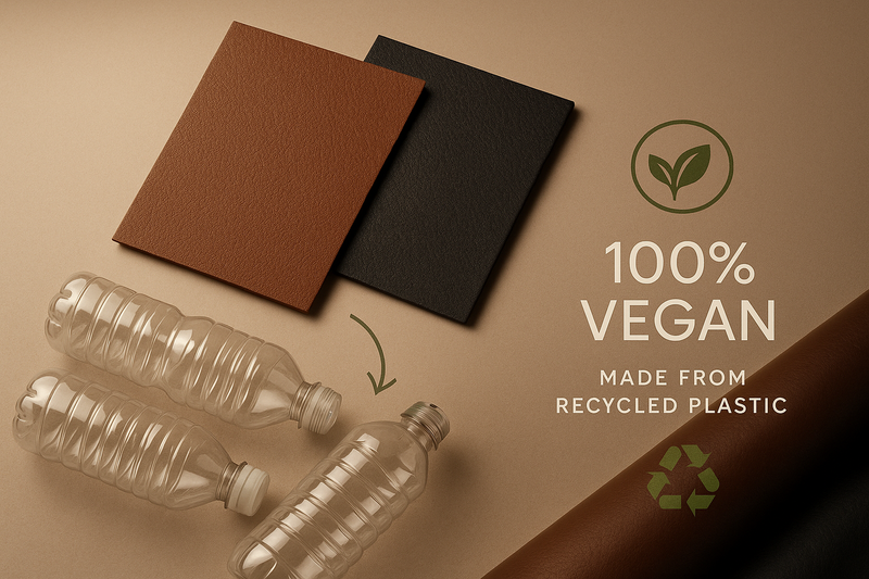 vegan laether made from recycled plastic bottle